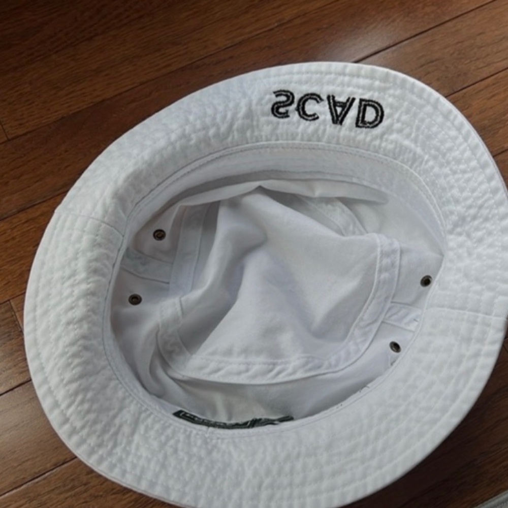 SCAD bucket hat in white and black and yellow - Picture 2 of 3